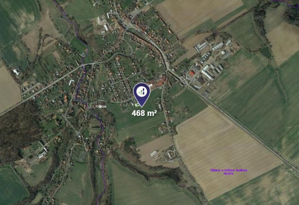 Prodej stavebního pozemku 468 m² – pohled 2