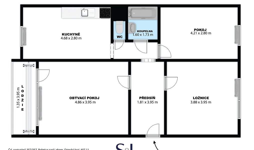 Prodej bytu 3+1 75 m², Děčín – náhled fotky 3