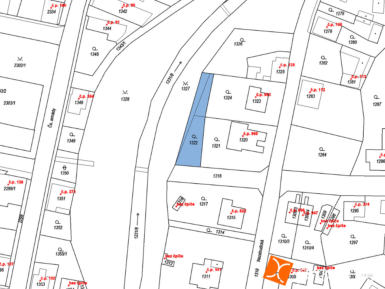 Prodej stavebního pozemku 79 m² – pohled 2