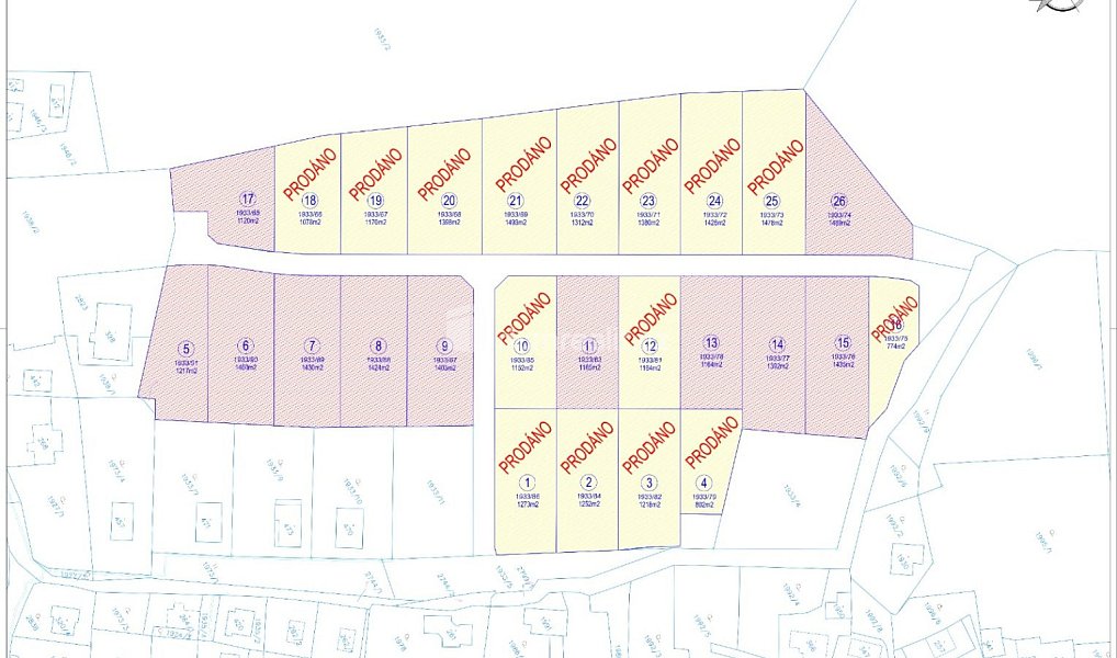 Prodej stavebního pozemku 1 217 m², Tři Sekery – náhled fotky 2