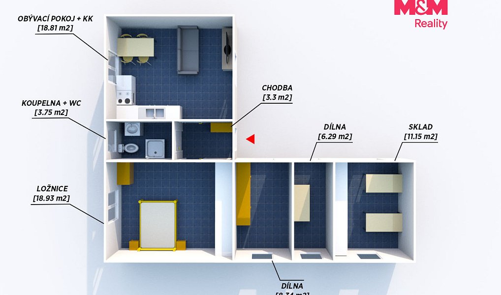 Prodej domu 44 m² s pozemkem 264 m², Mořina – náhled fotky 4