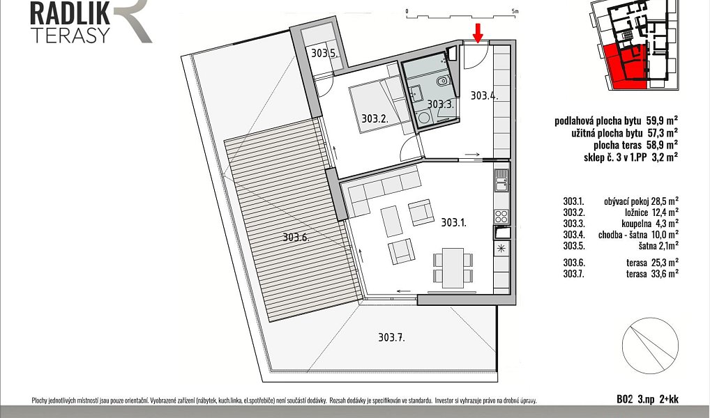 Prodej bytu 2+kk 57 m², Jílové u Prahy – náhled fotky 5