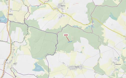 Dražba lesa 5 755 m², Rodinov