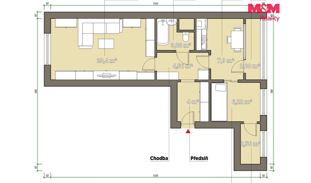Pronájem bytu 2+1 48 m², Plzeň – náhled fotky 4
