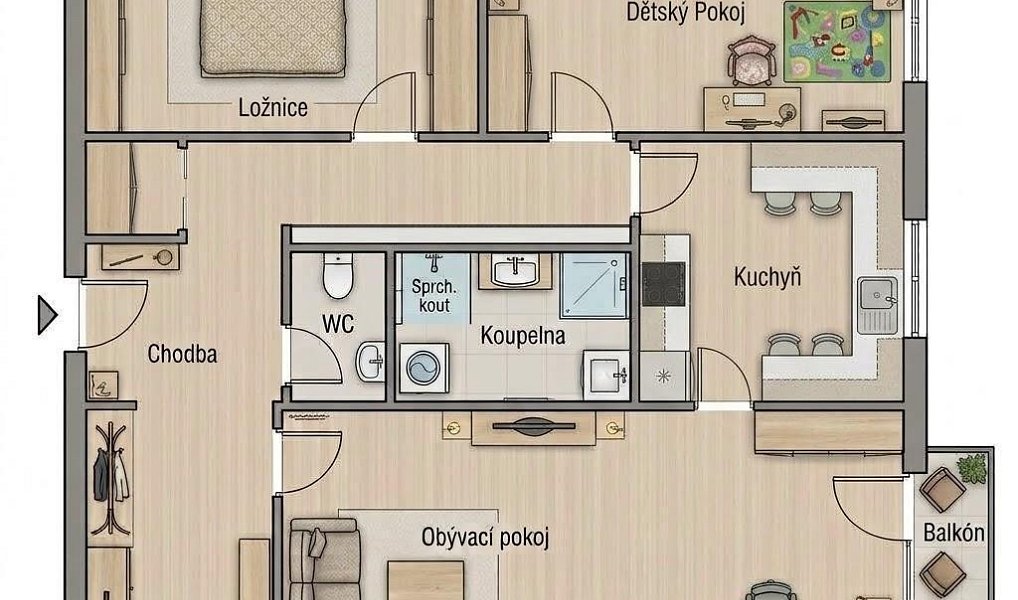Prodej bytu 3+1 72 m², Vsetín – náhled fotky 4