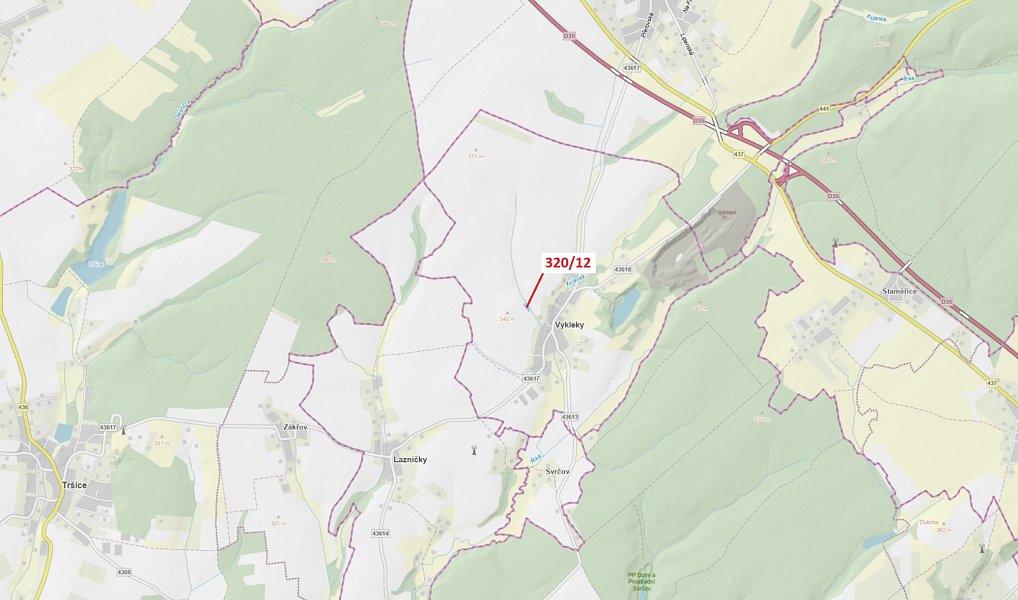 Dražba lesa, 1024 m², Přerov, Výkleky