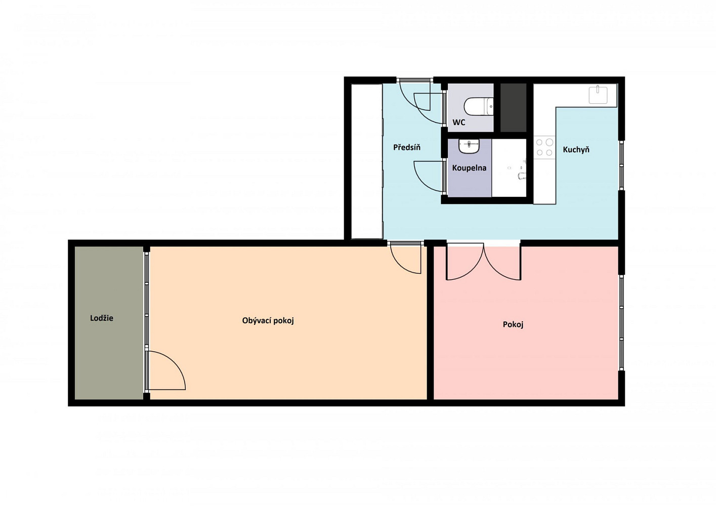 Pronájem bytu 2+1 52 m² – fotografie 3