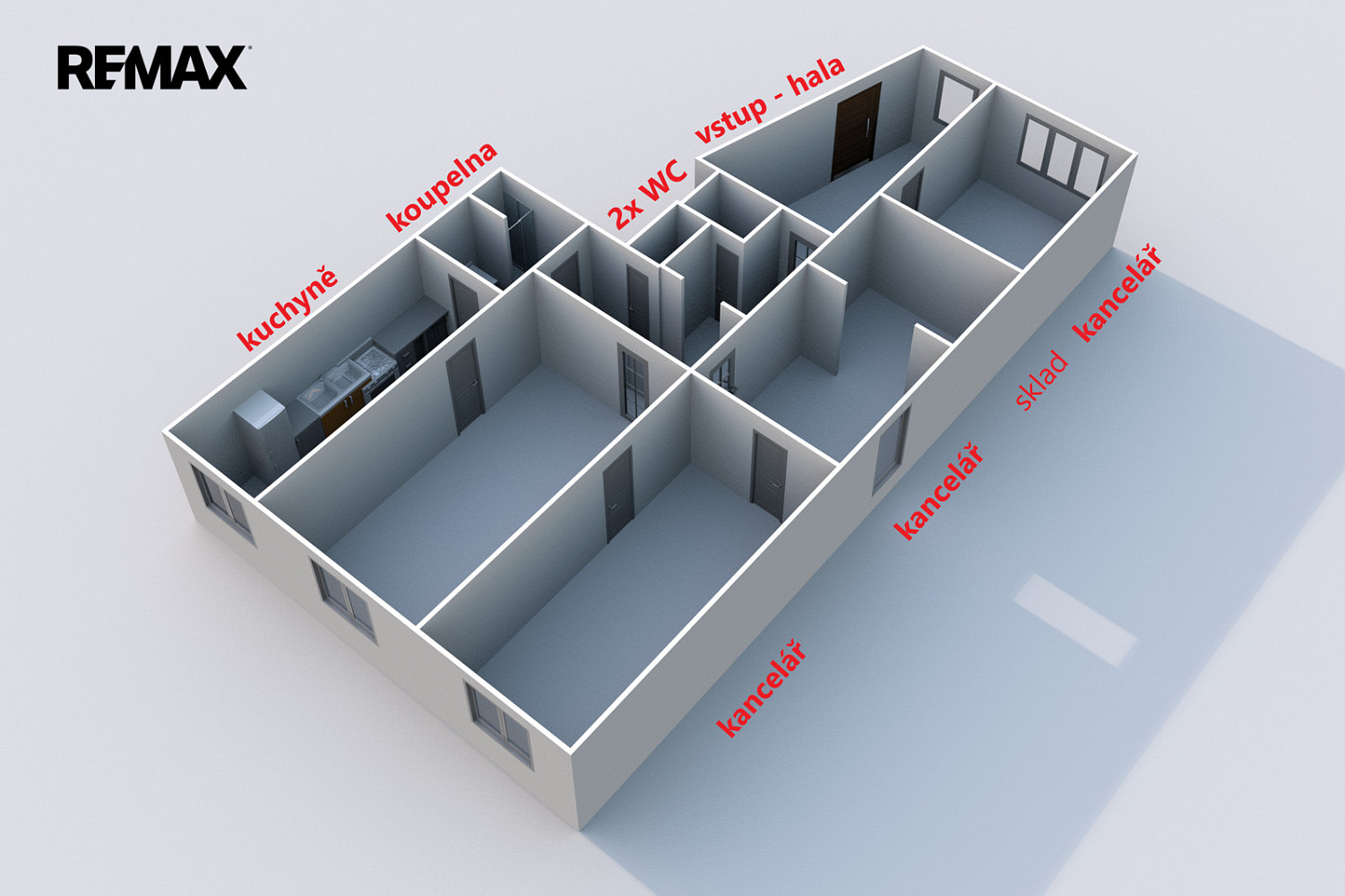 Pronájem kanceláře 150 m² – fotografie 3