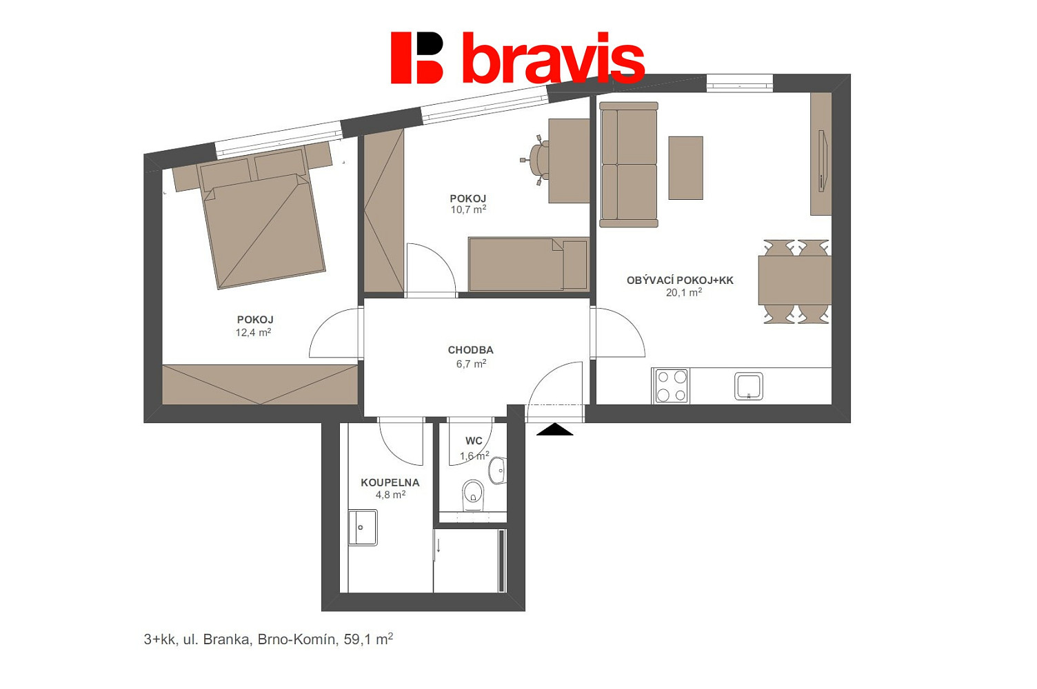 Prodej bytu 3+kk 59 m² – fotografie 5