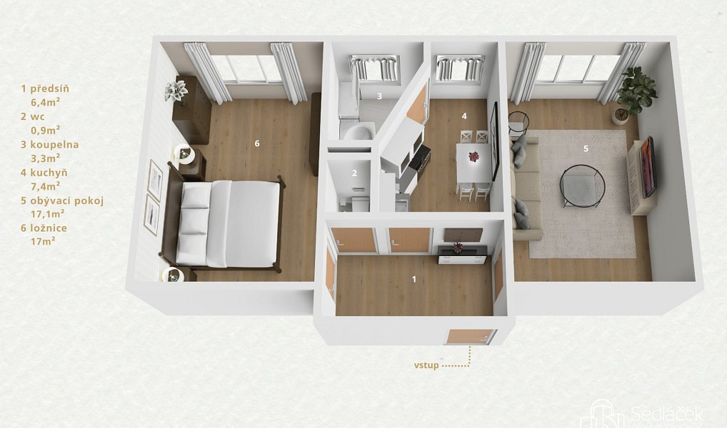 Prodej bytu 2+1 53 m², Chodov – náhled fotky 3