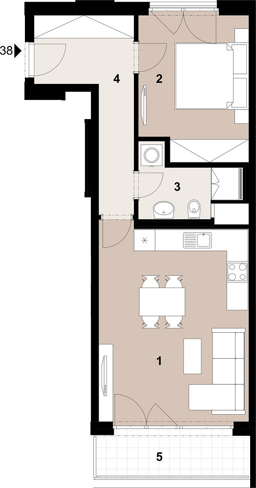 Prodej bytu 2+kk 50 m² – fotografie 2