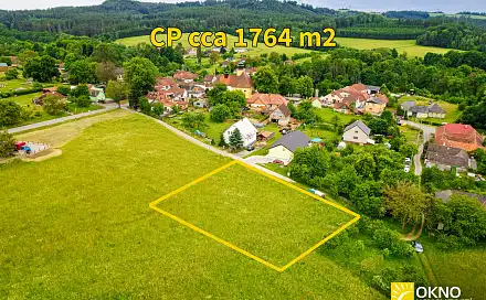 Prodej stavebního pozemku 1 764 m², Roubanina, okres Blansko
