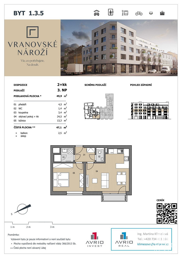 Prodej bytu 2+kk 47 m² – fotografie 4