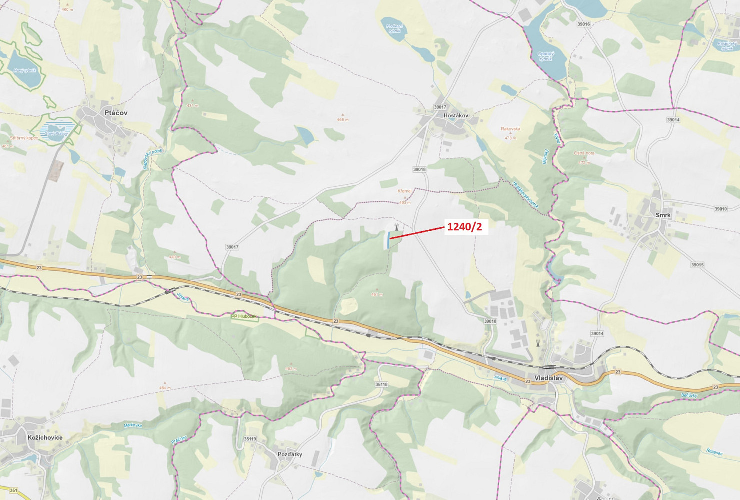 Dražba lesa 1 896 m²