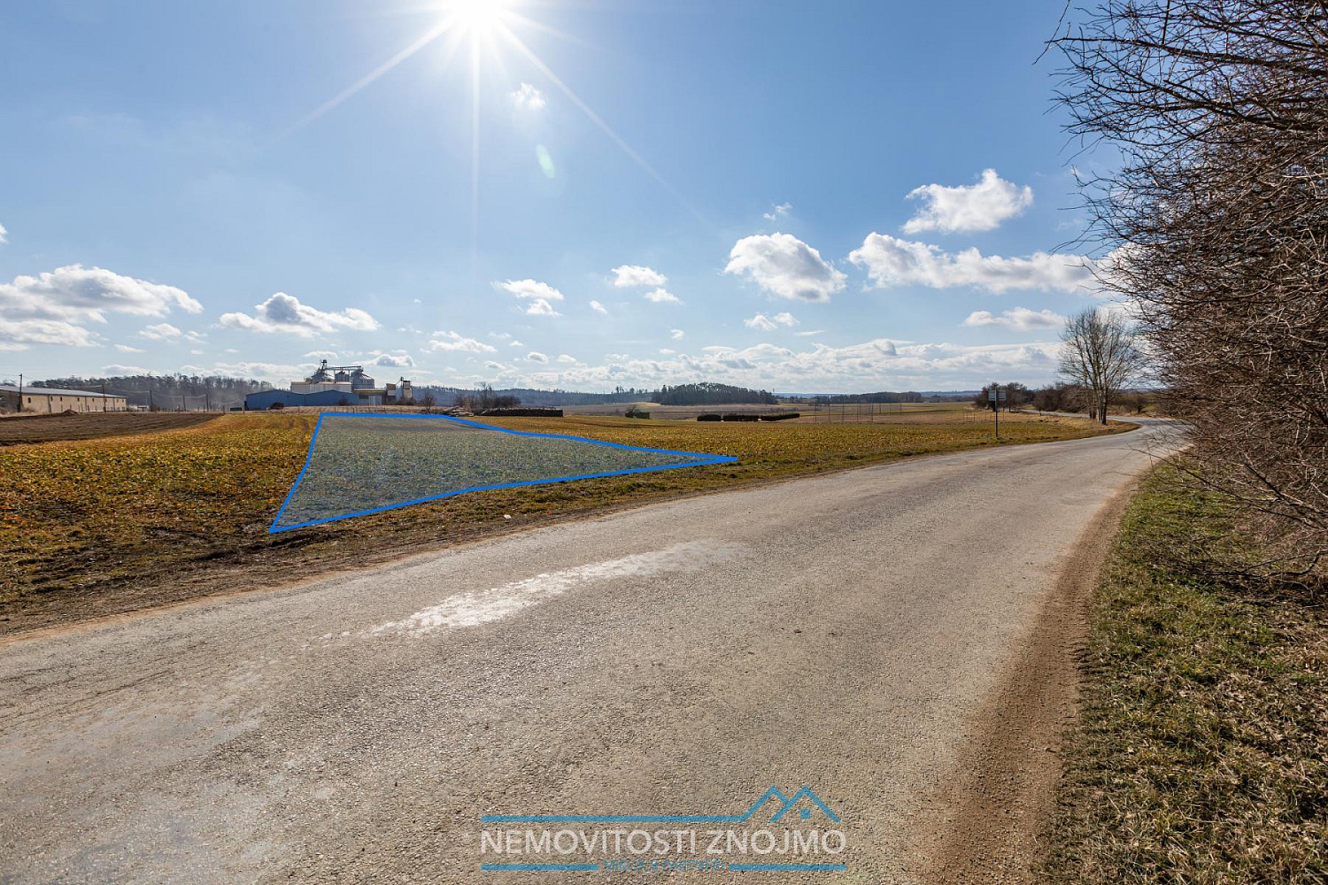 Prodej stavebního pozemku 2600m², k. ú. Ctidružice u Znojma – pohled 2