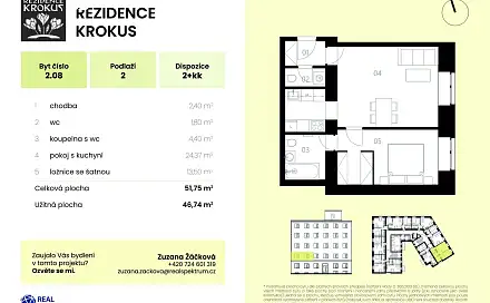 Prodej bytu 2+kk 47 m²