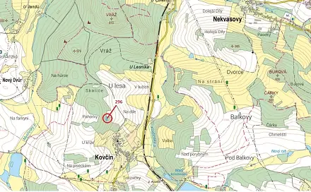 Dražba lesa 1 626 m², Kovčín