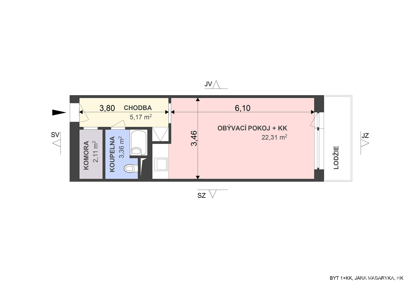 Prodej bytu 1+kk 34 m² – fotografie 3