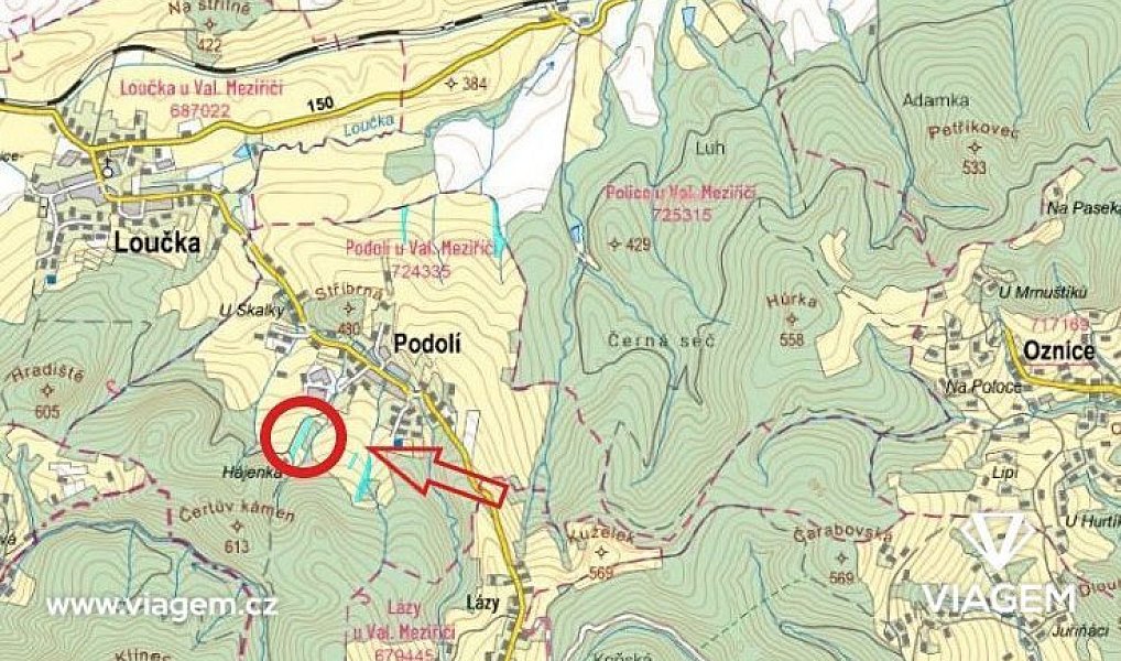 Prodej pole 3 506 m², Podolí – náhled fotky 3