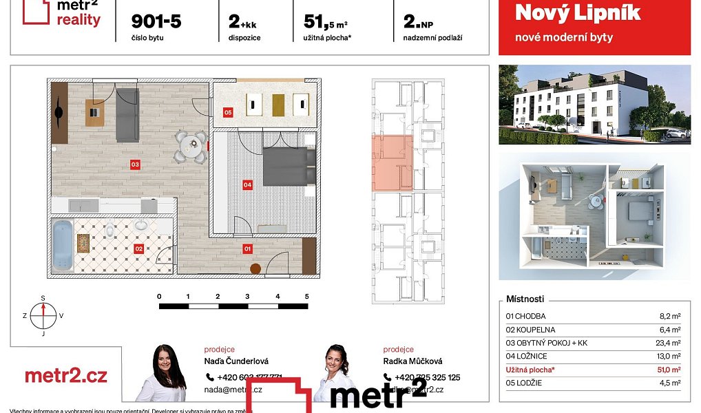 Prodej bytu 2+kk 52 m², Lipník nad Bečvou – náhled fotky 2