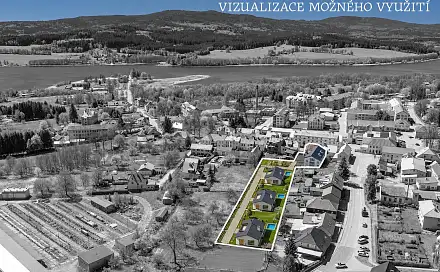 Prodej stavebního pozemku 3 914 m², Jiráskova, Horní Planá, okres Český Krumlov