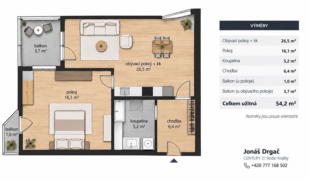 Pronájem bytu 2+kk 54 m², Praha – náhled fotky 14