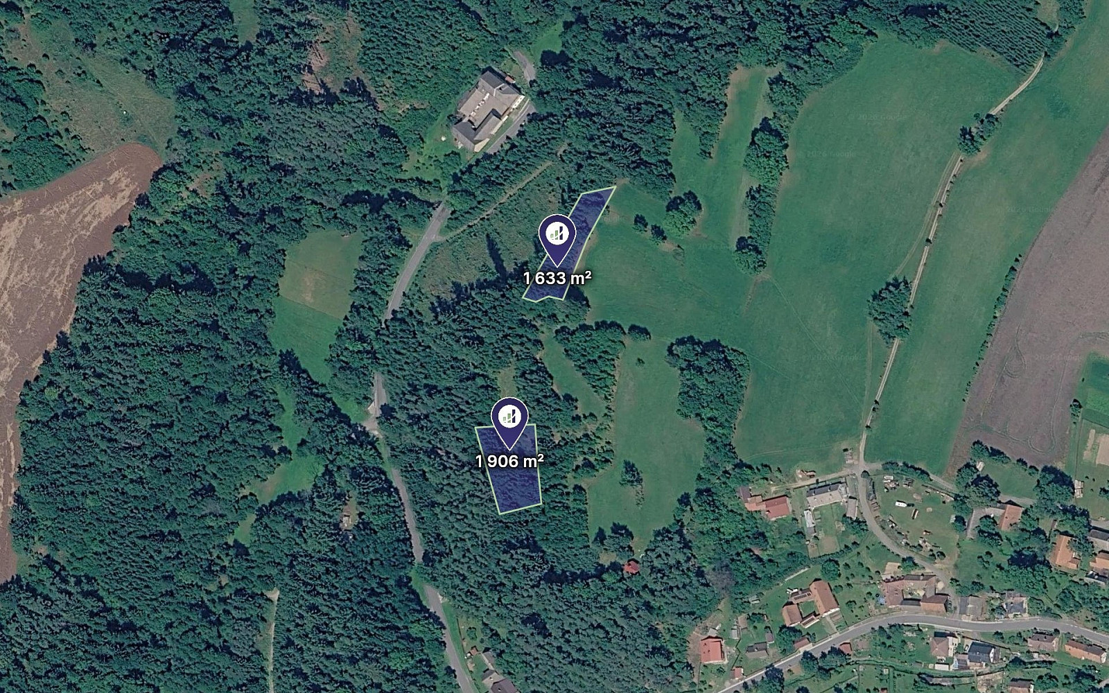 Prodej lesa 3 539 m² rezervováno