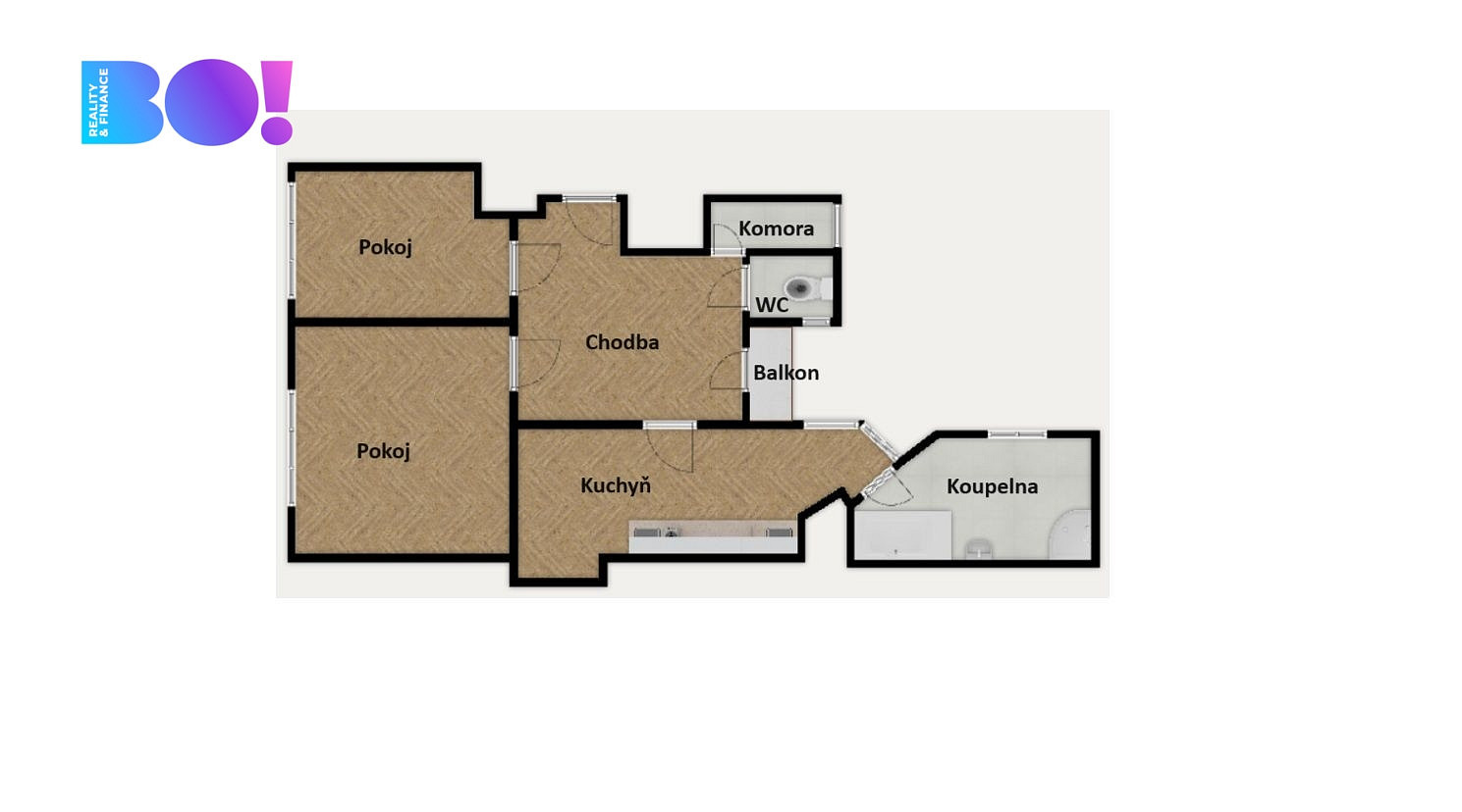 Pronájem bytu 2+1 92 m² - Widok 5
