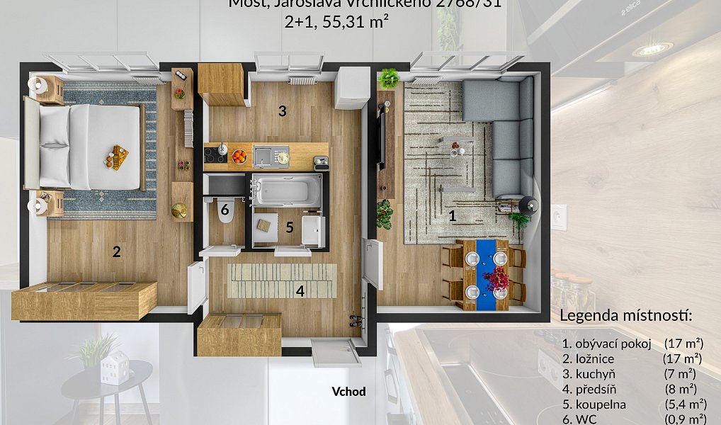 Pronájem bytu 2+1 55 m², Most – náhled fotky 34