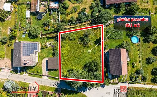 Prodej stavebního pozemku 851 m², Všestary, okres Hradec Králové