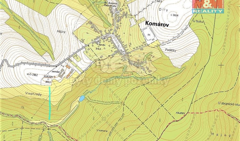 Prodej pozemku 905 m², Komárov – náhled fotky 2
