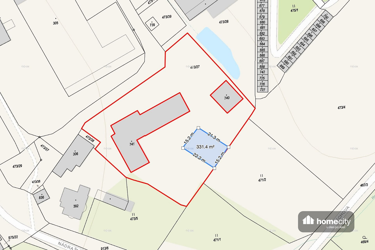 Prodej komerčního pozemku 330 m² – fotografie 3