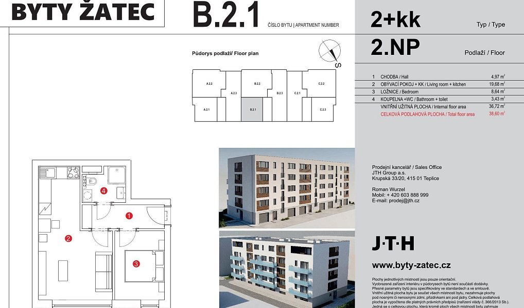 Prodej bytu 2+kk 39 m², Žatec – náhled fotky 4