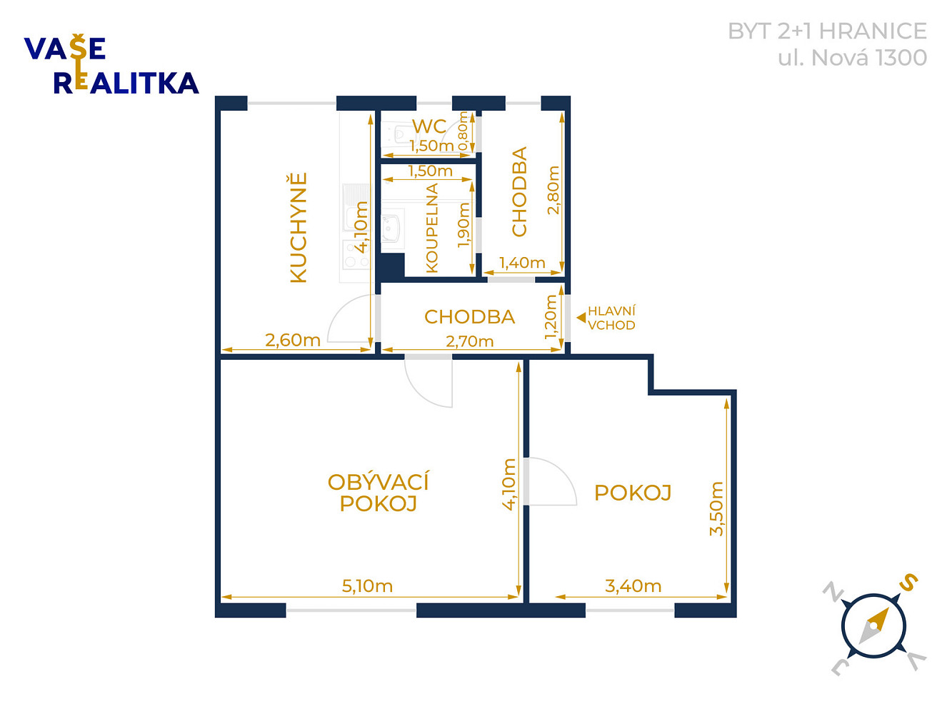 Pronájem bytu 2+1 67 m² – fotografie 2