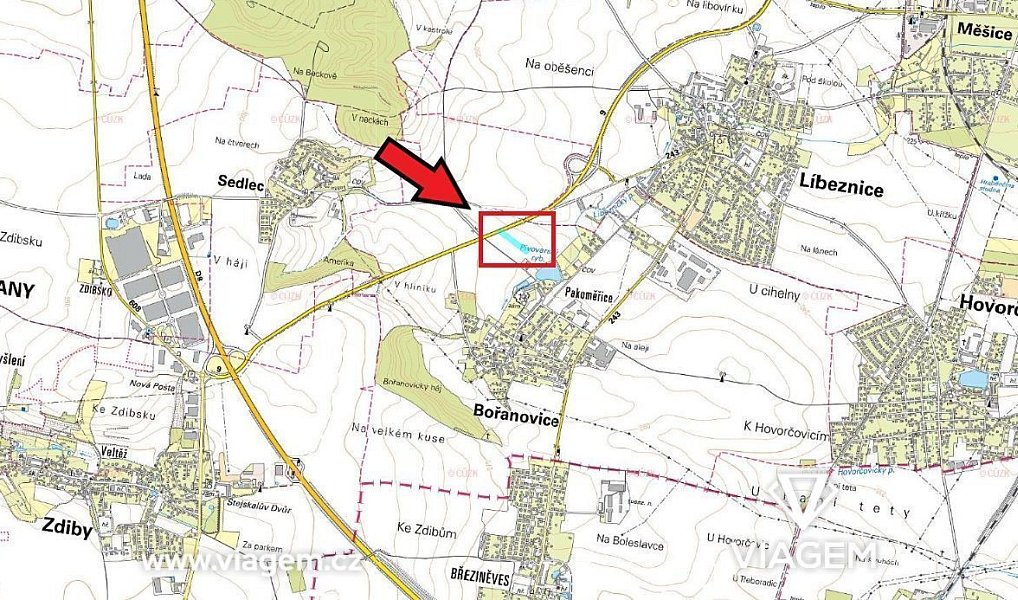 Prodej pole 1 999 m², Bořanovice – náhled fotky 3