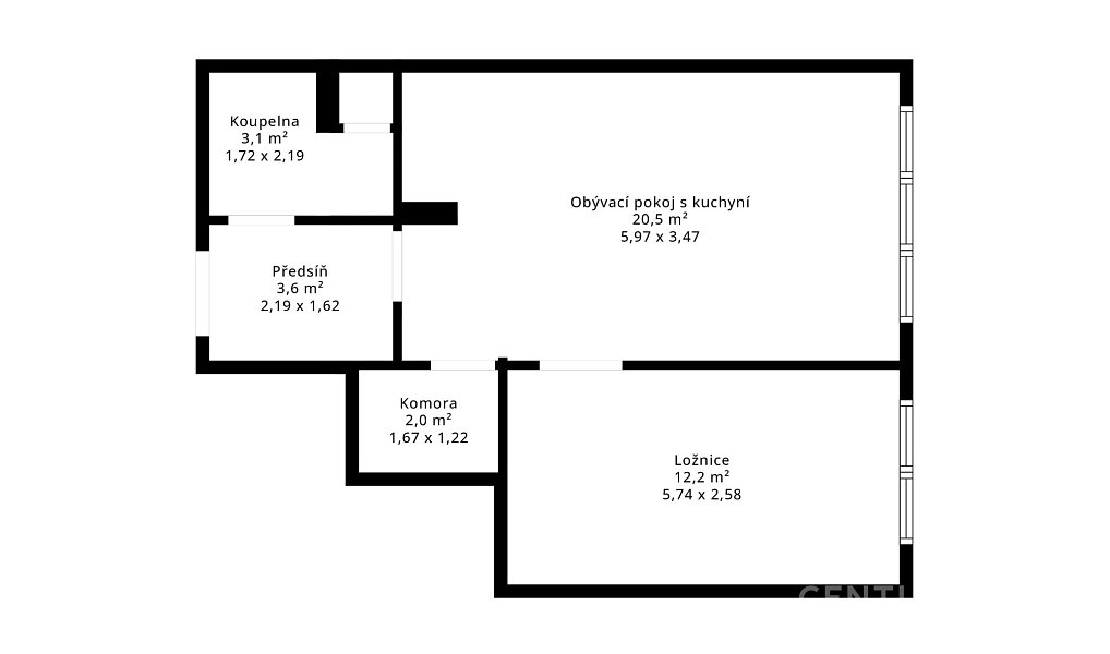 Pronájem bytu 2+kk 41 m², Praha – náhled fotky 21