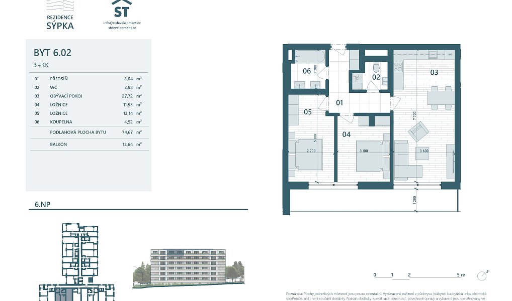 Prodej bytu 3+kk 74 m², Otrokovice – náhled fotky 2