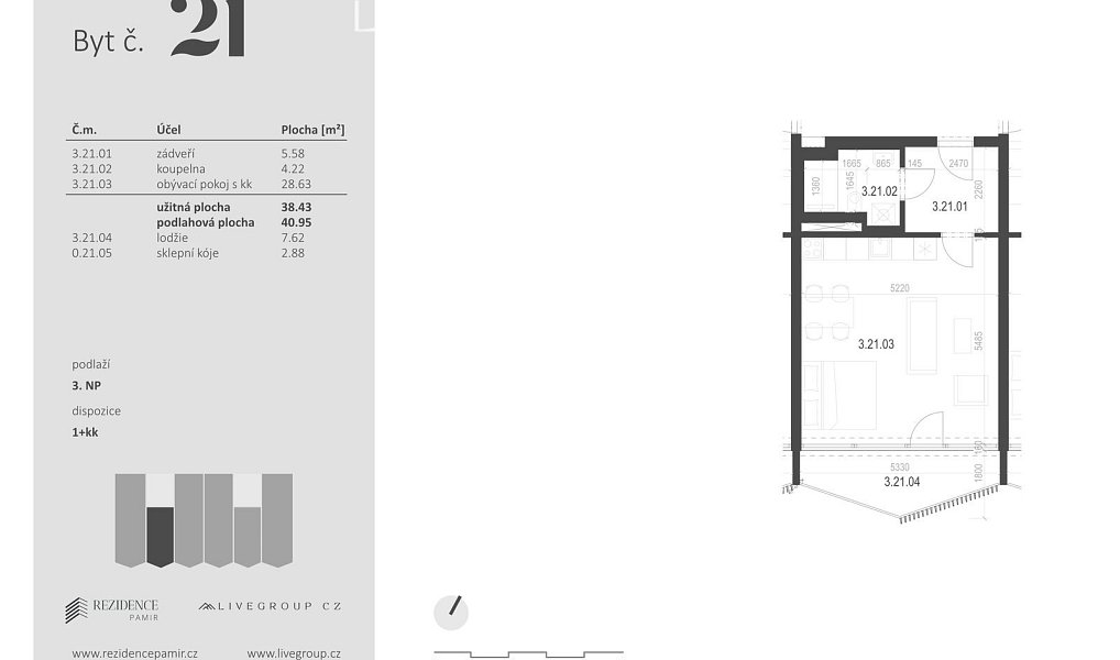 Prodej bytu 1+kk 41 m², Zbýšov – náhled fotky 11