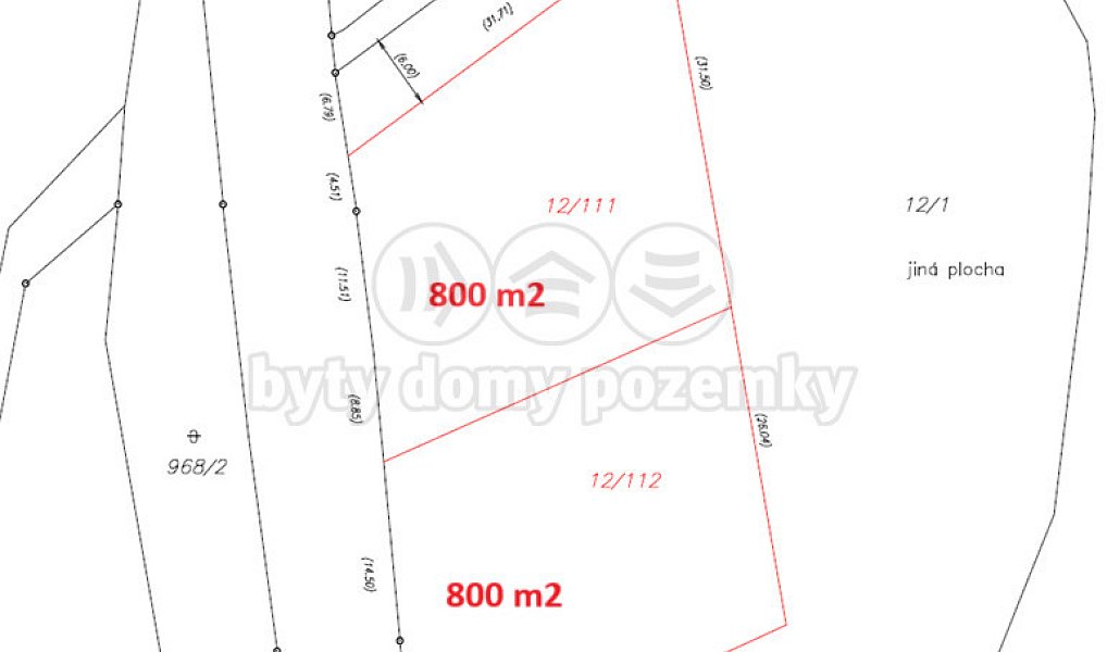 Prodej stavebního pozemku 800 m², Huzová – náhled fotky 6