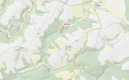 Dražba lesa 2 055 m², Čestín