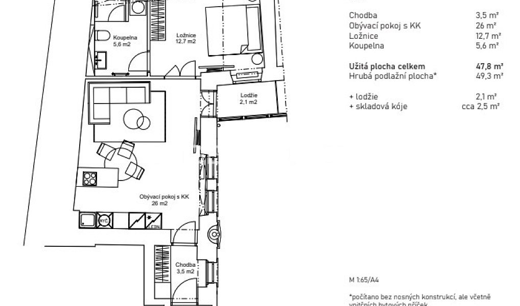 Pronájem bytu 2+kk 48 m², Praha – náhled fotky 9