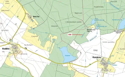 Dražba lesa 3 832 m², Komárov