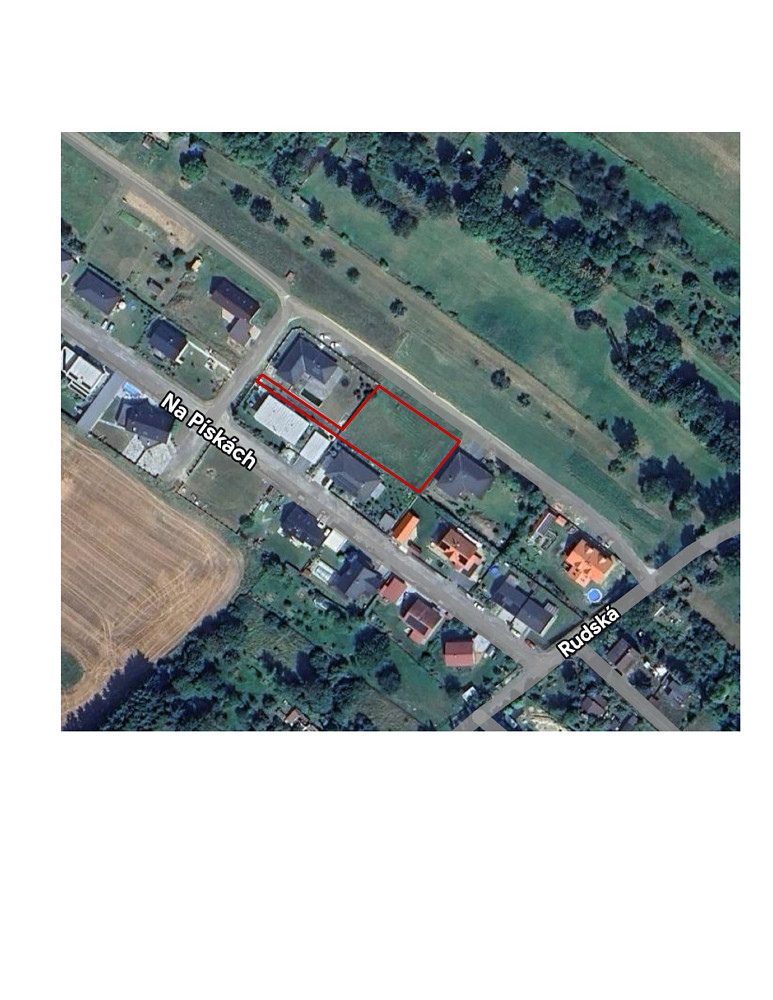 Prodej stavebního pozemku 1 290 m² – pohled 2