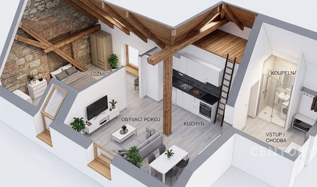 Pronájem bytu 2+kk, 47 m², Rakovník, Řevničov