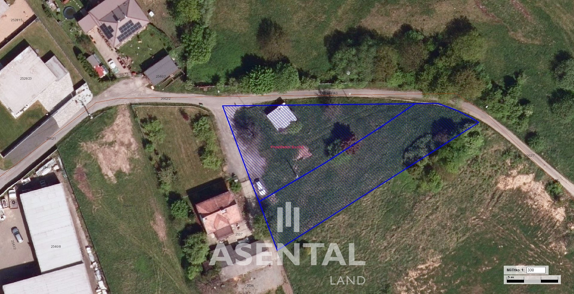 Prodej komerčního pozemku 1 728 m² – pohled 4