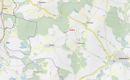 Dražba lesa 3 636 m², Lhota-Vlasenice