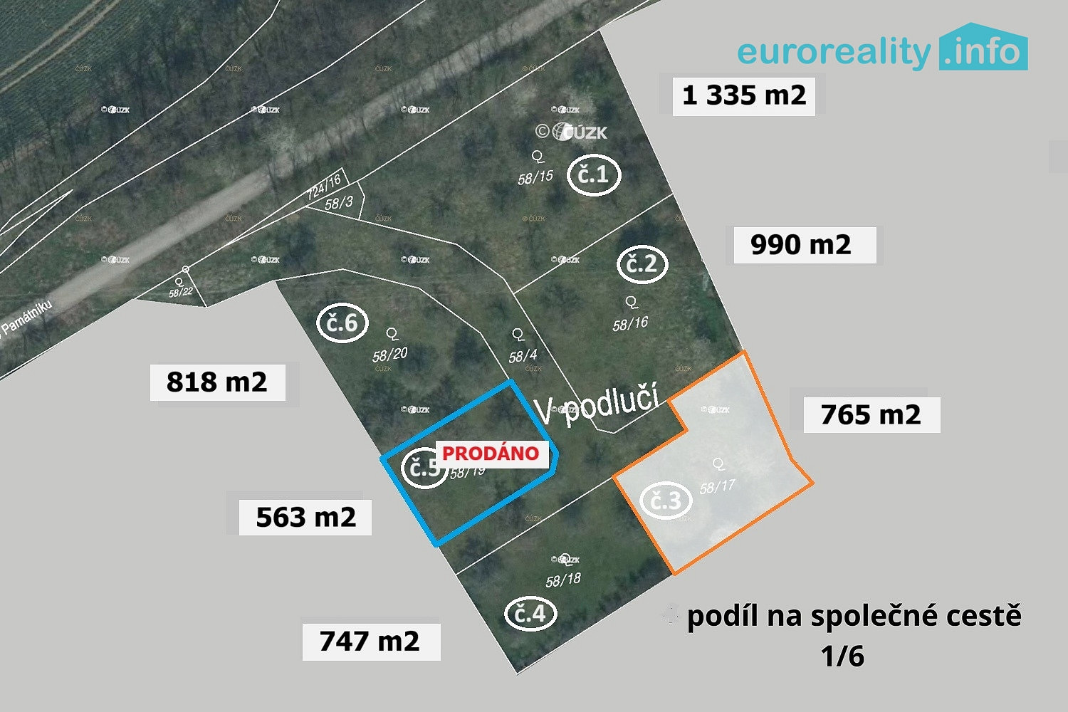 Prodej stavebního pozemku 765 m²