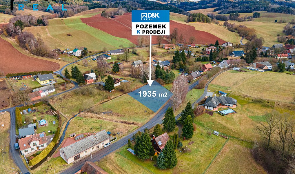 Prodej stavebního pozemku 1 935 m², Dolní Dobrouč – náhled fotky 3