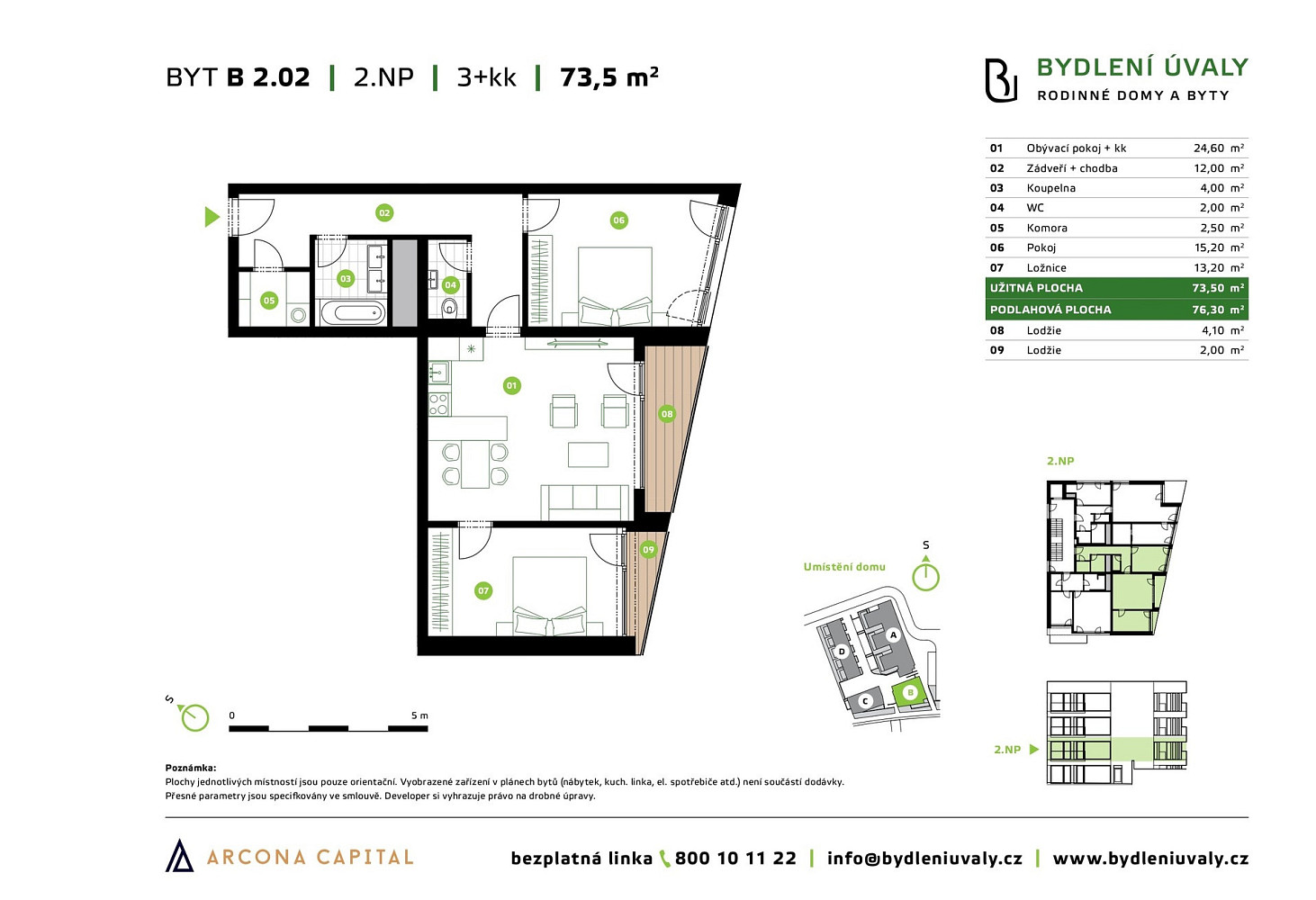 Byt 3+kk – Úvaly, Hostín, okres Praha-východ – pohled 2
