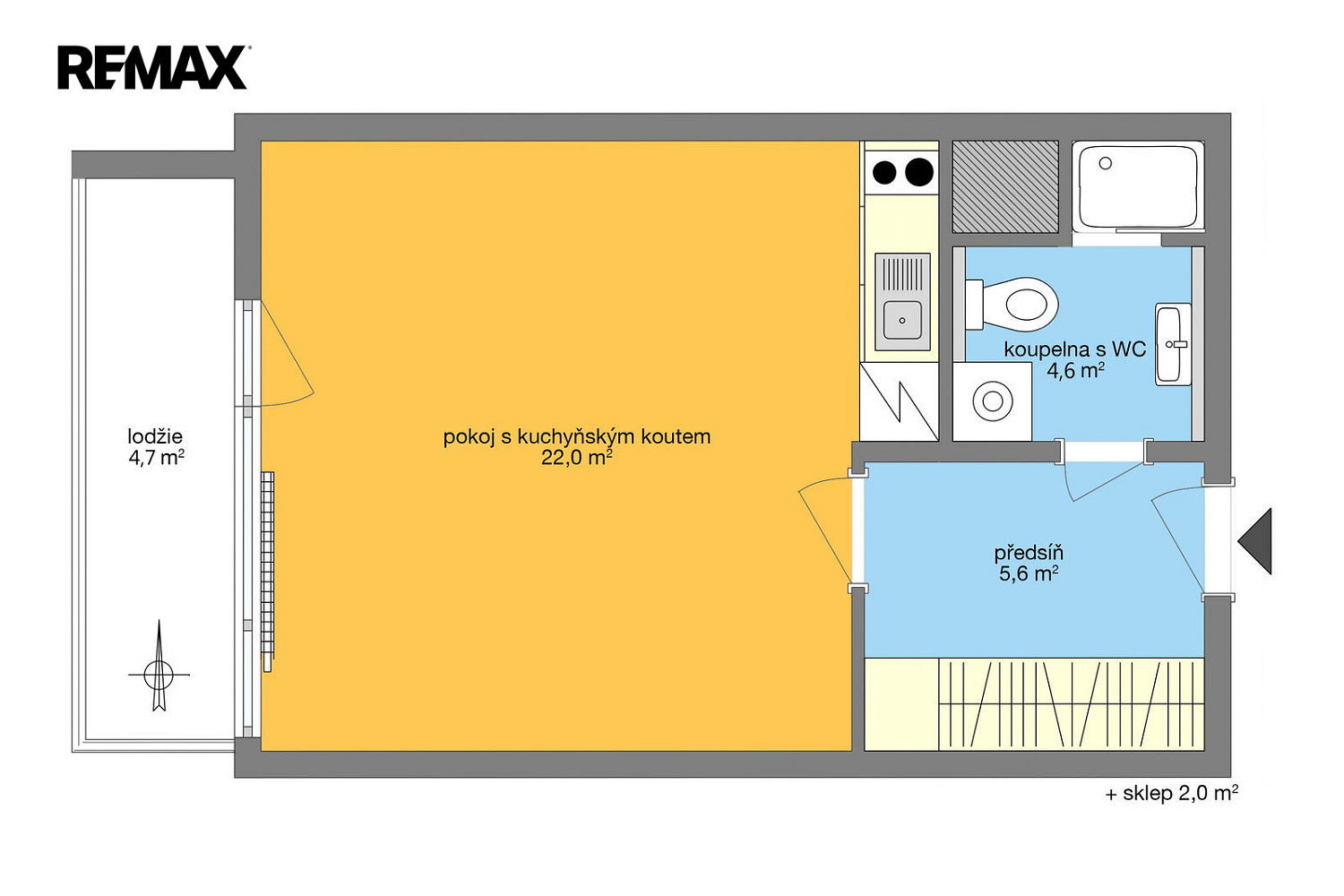 Pronájem bytu 1+kk 33 m² – fotografie 4